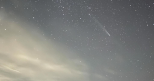 Mark with his son, Jack, had the opportunity to see a comet that only comes around every 80,000 years at Roberts Creek pier.